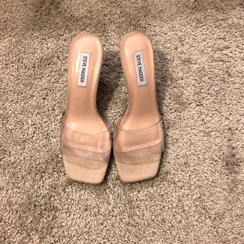 Nude clear heels